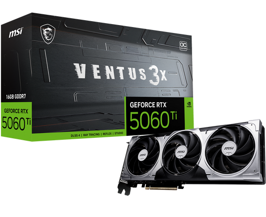 MSI Ventus 3X OC GeForce RTX 5060 Ti 16GB GDDR7 2602 MHz