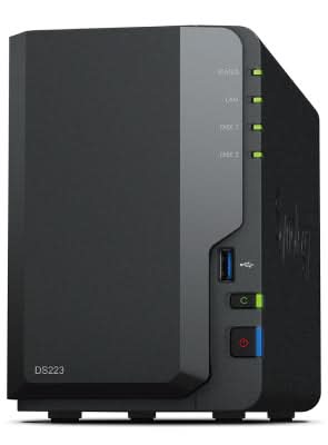 Synology DS223 NAS Desktop Realtek RTD1619B 2 GB DDR4 8 TB HDD DiskStation Manager Black