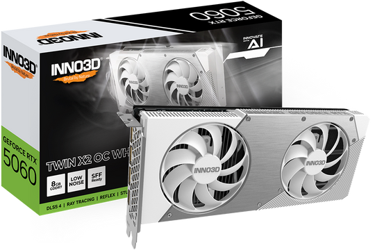 Inno3D GeForce RTX 5060 Twin X2 OC White 8GB GDDR7 PCI-Express Graphics Card