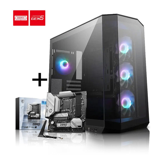 MSI MAG PANO M100R PZ Black + B760M PROJECT ZERO Socket LGA 1700 Micro ATX Black Motherboard & Case Bundle
