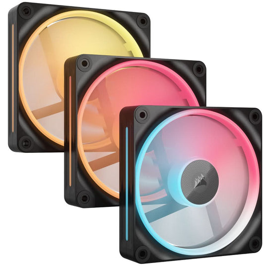 Corsair iCUE LINK LX120-R RGB 120mm PWM Reverse Fans Starter Kit - Black