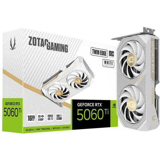 Zotac GeForce RTX 5060 Ti Twin Edge OC White 16GB GDDR7 PCI-E Graphics Card