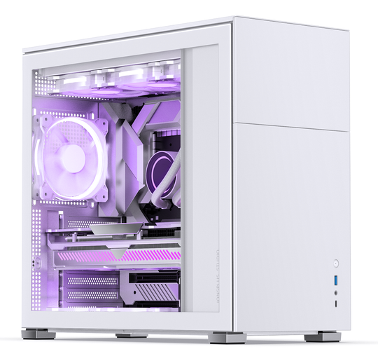Jonsbo D41 Standard ATX PC Case – White, Tempered Glass
