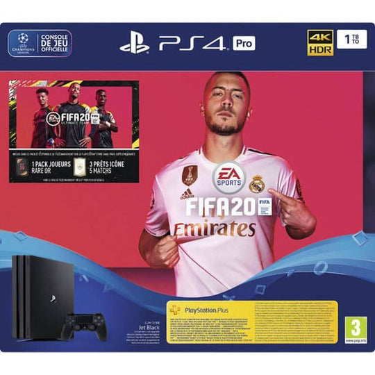 PlayStation 4 Pro Refurbished, 1000GB, Black + FIFA 20