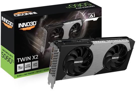 Inno3D GeForce RTX 5060 Ti Twin X2 16GB GDDR7 2572 MHz Graphics Card