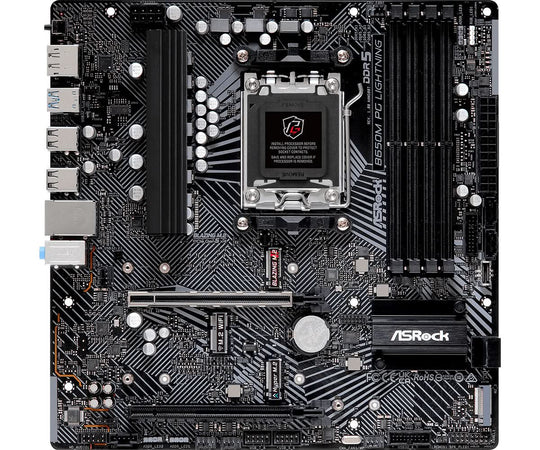 ASRock B650M PG Lightning WiFi Socket AM5 micro ATX Black Motherboard