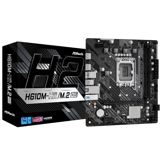 ASRock H610M-H2/M.2 D5 LGA 1700 mATX Black Motherboard