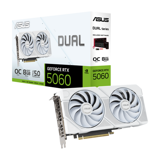 Asus GeForce RTX 5060 Dual OC White 8GB GDDR7 PCI-Express Graphics Card