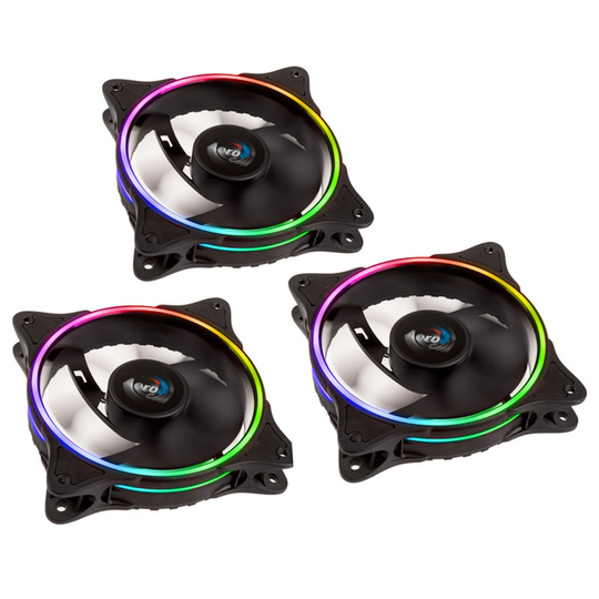 Aerocool Eclipse 12 LED Addressable RGB Fan Including Controller - Triple Pack- 120mm