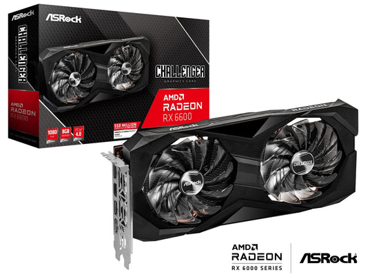 ASRock Challenger Radeon RX 6600 CLD 8G 8GB GDDR6 2491 MHz Graphics Card