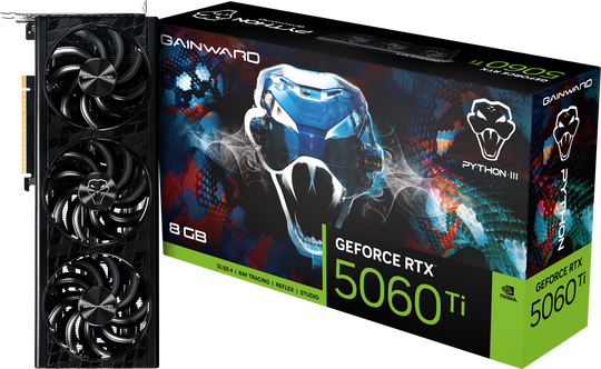 Gainward GeForce RTX 5060 Ti Python III 8GB GDDR7 2572 MHz Graphics Card