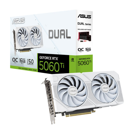 Asus GeForce RTX 5060 Ti Dual OC White 16GB GDDR7 PCI-Express Graphics Card