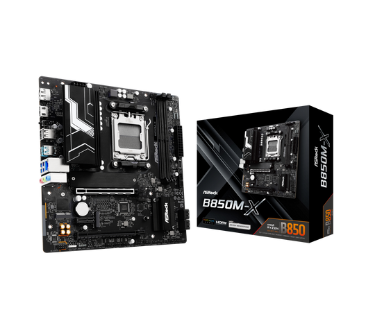 ASRock B850M-X Socket AM5 micro ATX Black Motherboard