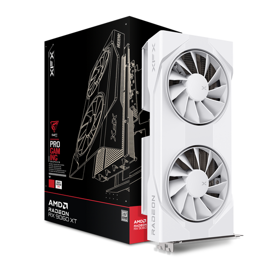 XFX Swift 9060 XT Gaming OC Dual Fan White 8GB GDDR6 PCI-Express Graphics Card