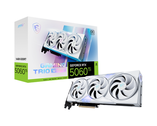 MSI GeForce RTX 5060 Ti Gaming Trio OC White 16GB GDDR7 (Clock Speed TBD)