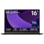 LG - Gram Pro 16Z90TP-G.AA78A1 AI Laptop - Intel Core Ultra 7 225H - Intel Arc 140T - 16GB RAM - 1TB SSD - 16" 2.5K 144Hz - Windows 11 - Obsidian Black