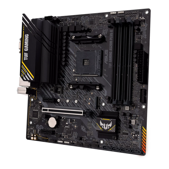 ASUS TUF GAMING A520M-PLUS II Motherboard, AMD, AM4, A520, DDR4, micro ATX