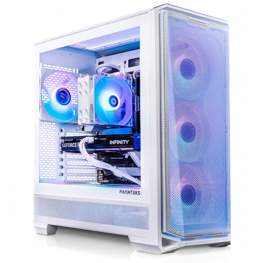 GiGate - Eclipse + G400A Snow + Desktop PC for Gaming - AMD Ryzen 7 5700X3D - NVIDIA Geforce RTX 5060 Ti - 16GB RAM - 512GB SSD