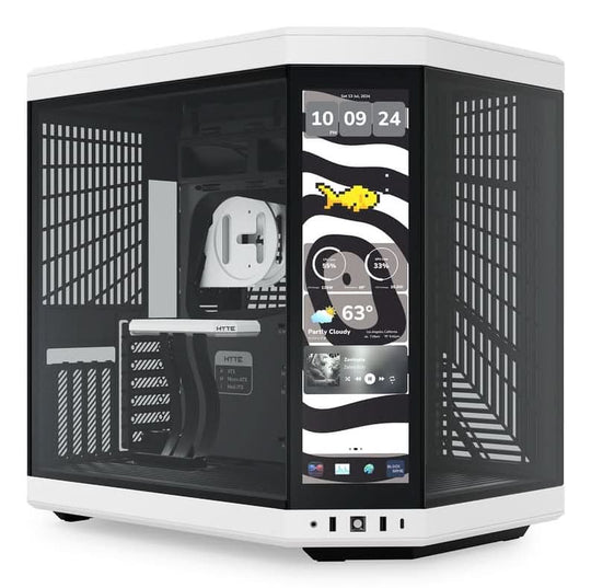 HYTE Y70 Touch Infinite Mid Tower ATX Case Tempered Glass Touchscreen - Black/White