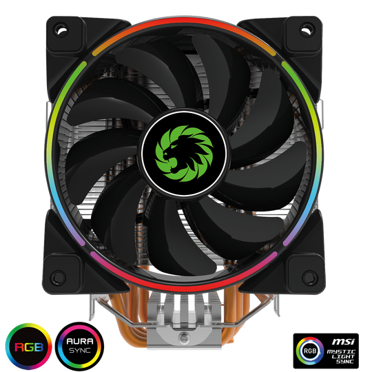 GameMax Gamma 500 Rainbow ARGB CPU Cooler Aura Sync - GMXCPUGAMMA500ARGB