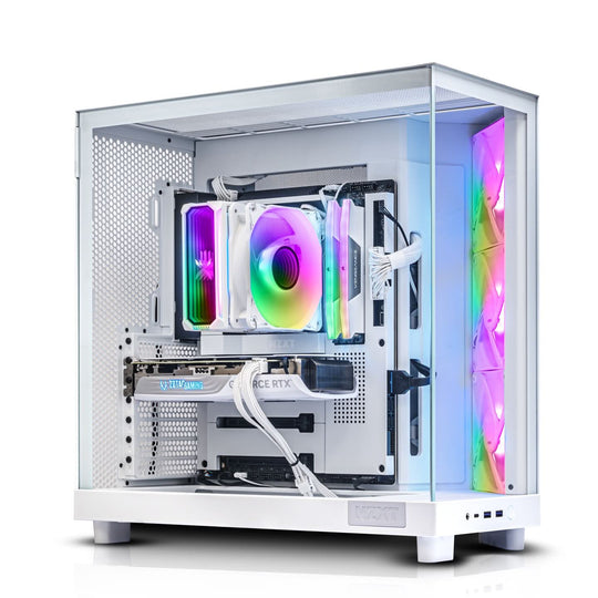 GiGate - H6 Flow RGB White + Desktop PC for Gaming - AMD Ryzen 5 7600 - RTX 4070 12GB - 16GB DDR5 - 512GB SSD