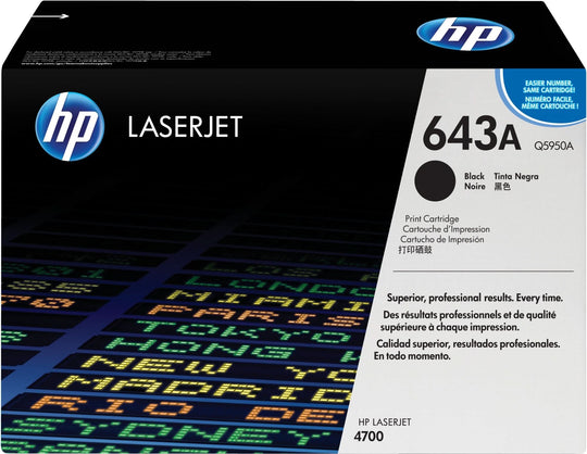 HP Q5950A/643A Toner cartridge black, 11K pages/5% for HP Color LaserJet 4700