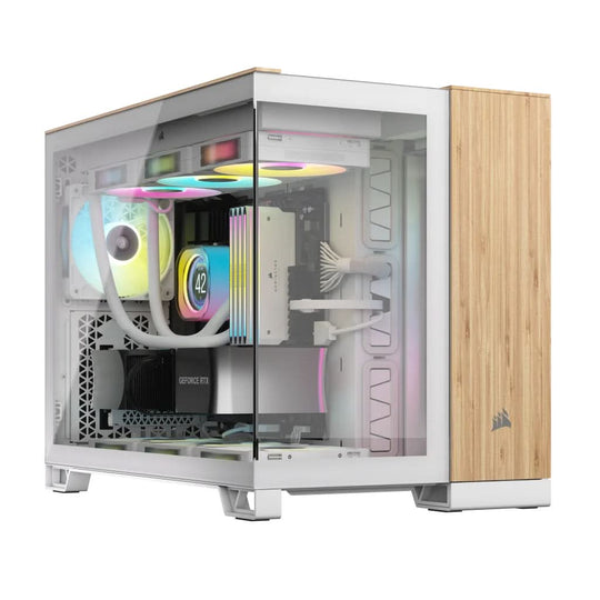 Corsair 2500X Micro-ATX Midi Tower Case Dual Chamber Bamboo/White