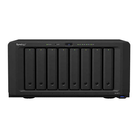 Synology DiskStation DS1821+ NAS Desktop Ryzen Embedded V1500B 4 GB DDR4 48 TB HDD DiskStation Manager Black