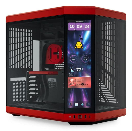 HYTE Y70 Touch Infinite Mid Tower ATX Case Tempered Glass Touchscreen - Black/Cherry