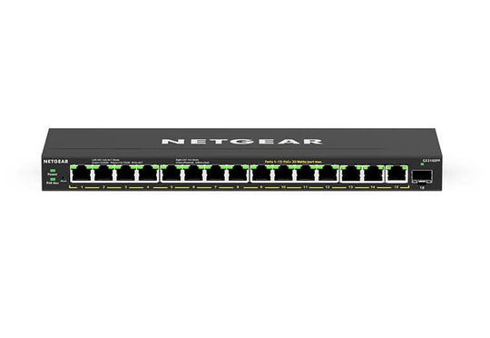 NETGEAR GS316EPP Managed Gigabit Ethernet (10/100/1000) Power over Ethernet (PoE) Black GS316EPP-100NAS