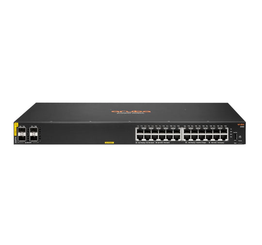 Aruba 6100 24G Class4 PoE 4SFP+ 370W Managed L3 Gigabit Ethernet (10/100/1000) Power over Ethernet (PoE) 1U Black JL677A#ABB