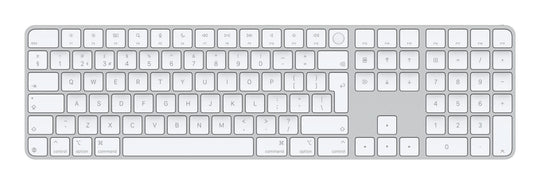 Apple Magic Keyboard with Touch ID - USB + Bluetooth Wireless Keyboard - QWERTY UK English - White