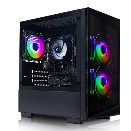 GiGate - LEVEL UP + Ryzen 5 5600G + Gaming PC - AMD Ryzen 5 5600G - Radeon Vega 8 - 16GB RAM - 512GB SSD - Black