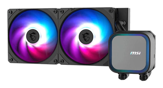 MSI MAG CORELIQUID A13 240 All-in-One Liquid CPU Cooler - 240mm Radiator - Dual 120mm PWM Fans - Black