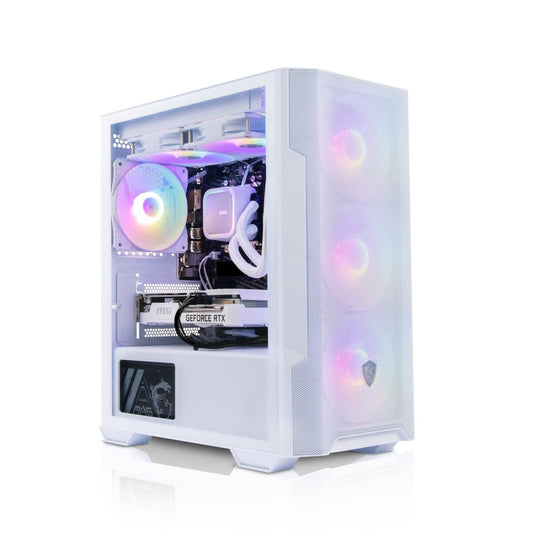 GiGate - Polar M100R + i5-12400F/RTX3050 + Gaming PC - Intel Core i5-12400F - NVIDIA RTX 3050 8GB - 16GB DDR4 - 1TB SSD - White