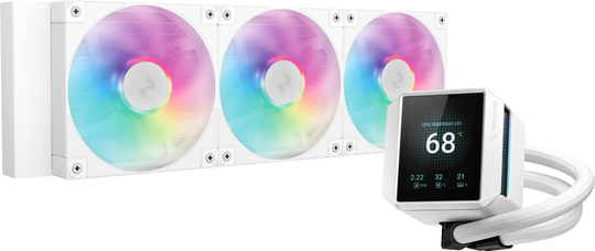 DeepCool Mystique 360 ARGB 2.8" LCD 360mm AIO Liquid CPU Cooler - White - R-LX360-WHDSNMCP-G-1