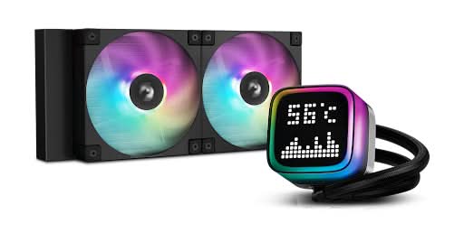 DeepCool LP240 BK ARGB All-in-One Liquid CPU Cooler - 120mm Fans - Black