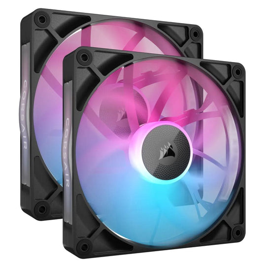Corsair iCUE LINK RX140 RGB PWM Black Case Fan - 140mm (2-Pack) - Magnetic Levitation
