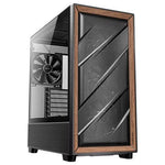 Antec Flux Midi Tower ATX Case Walnut Wood Front Panel 5x Fans - Black/Wood