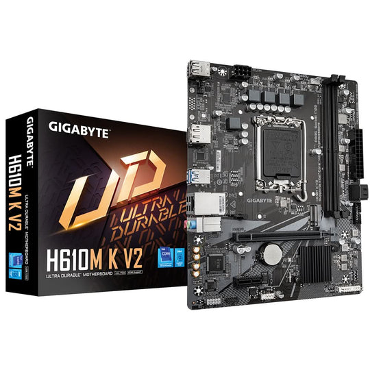 GIGABYTE H610M K V2 Socket LGA 1700 micro ATX Dark Brown Motherboard