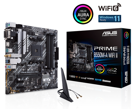 Asus PRIME B550M-A WIFI II AM4 DDR4 Micro ATX Motherboard