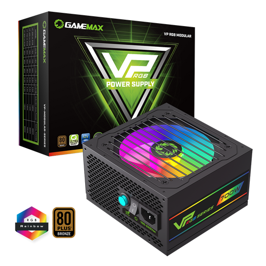 GameMax VP700w RGB 80+ Bronze PSU Semi-Modular PSU - PSUGMXVP700SMOD