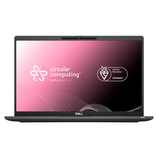 Circular Computing BSI certified Dell Latitude 7420 Refurbished Laptop, Intel Core i7 11th Gen, 16GB, 256GB SSD, 14" Full HD, Windows 11 Pro. The highest quality refurbished laptops in the world.