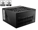 وحدة تزويد الطاقة MSI MPG A850G PCIE5 بقوة 850 واط، 24-Pin ATX، ATX، أسود