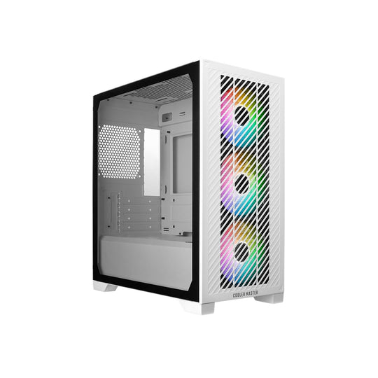 Cooler Master Elite 301 Mini Tower Micro-ATX Case with ARGB Fans - White