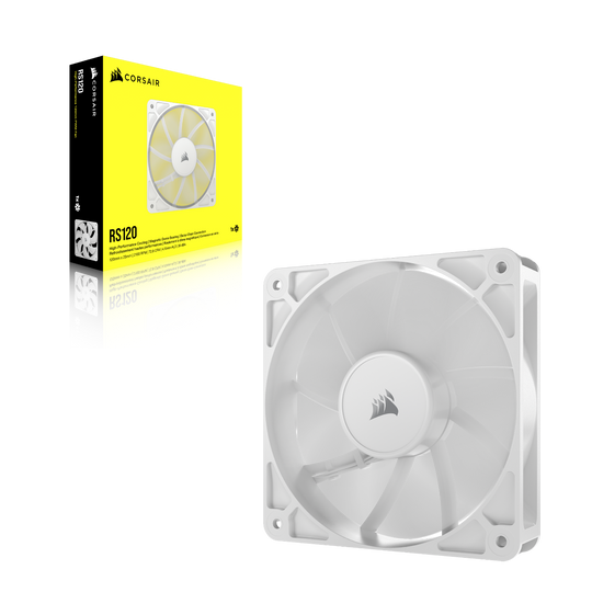 CORSAIR RS120 PWM 120mm Fan – White - CO-9050192-WW