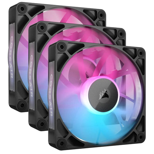 Corsair iCUE LINK RX120 RGB Case Fan - 120mm PWM - Black (3-Pack)