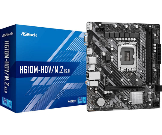 لوحة أم أسروك H610M-HDV/M.2 R2.0، بشريحة انتل H610، مقبس LGA 1700، تصميم مايكرو ATX