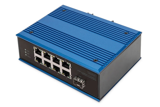 Digitus 8 Port Fast Ethernet Network Switch, Industrial, Unmanaged, 1 SFP Uplink DN-651132