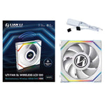 Lian Li UNI SL WIRELESS LCD RGB 120mm Fan - White - 12SLLCD1W1W